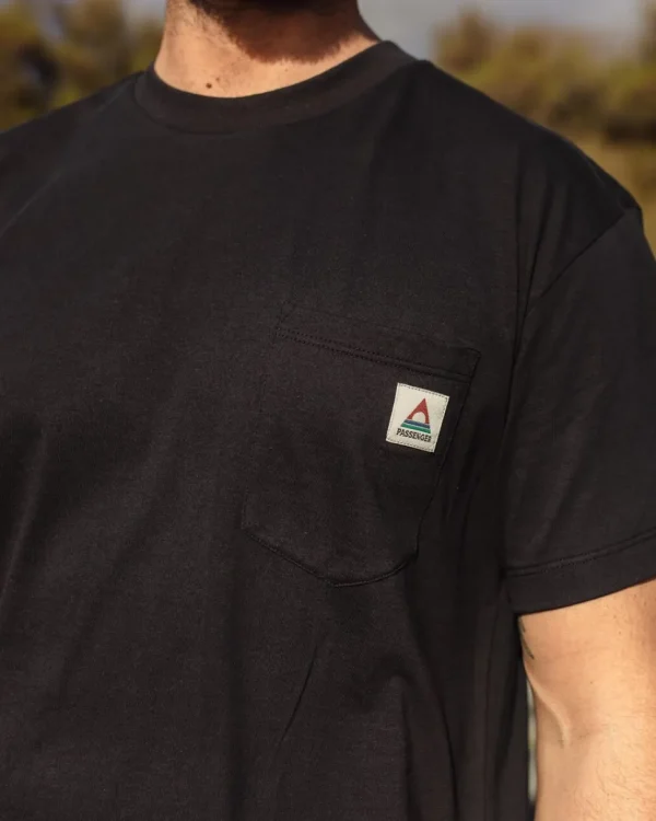 Clearance Passenger Heritage Recycled Relaxed Fit T-Shirt Black