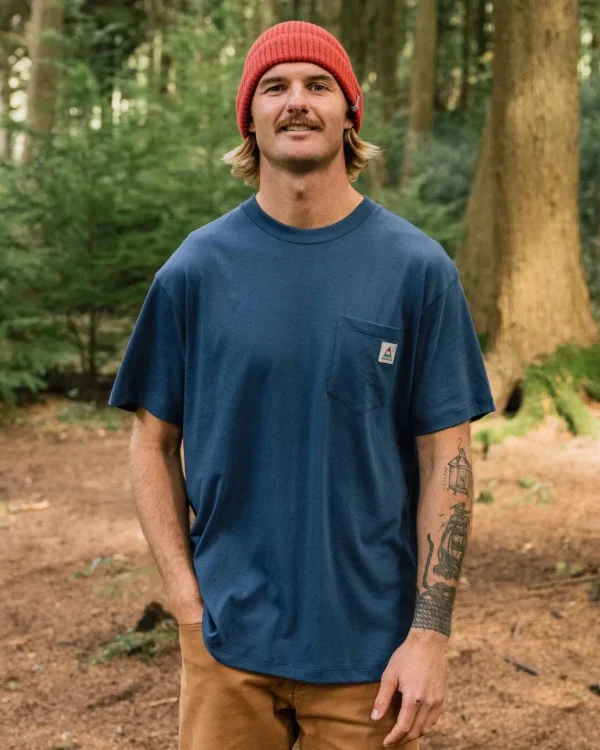 Outlet Passenger Heritage Recycled Relaxed Fit T-Shirt Dark Denim