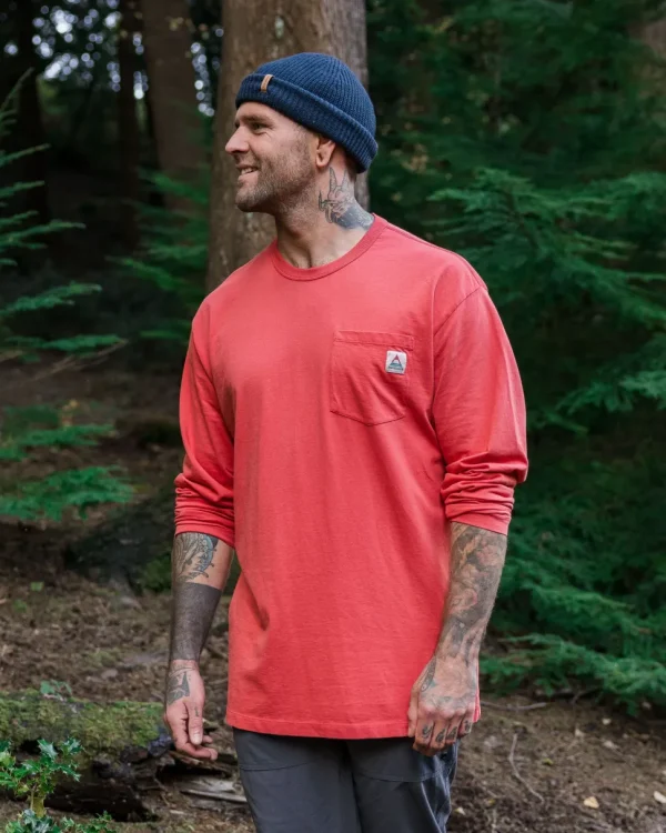 Sale Passenger Heritage Recycled Relaxed Fit LS T-Shirt Cardinal