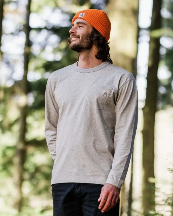 Sale Passenger Heritage Recycled Relaxed Fit LS T-Shirt Grey Marl