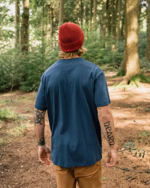 Outlet Passenger Heritage Recycled Relaxed Fit T-Shirt Dark Denim