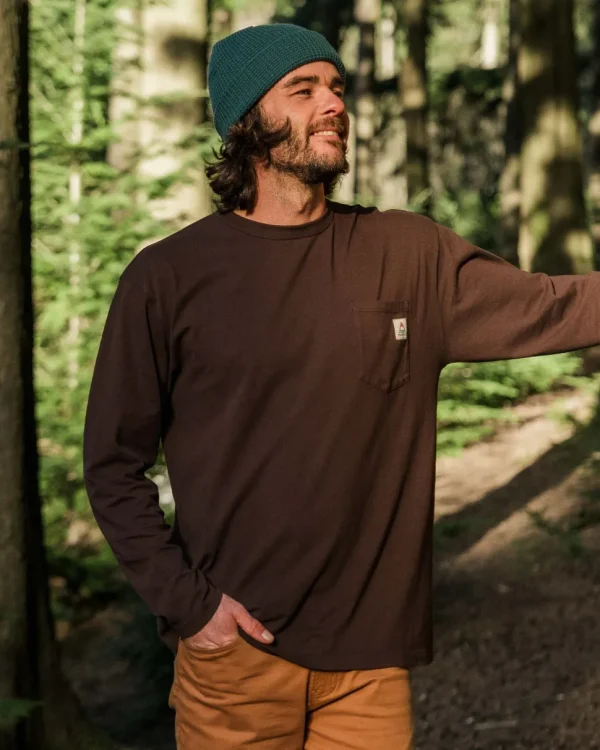 Sale Passenger Heritage Recycled Relaxed Fit LS T-Shirt Java