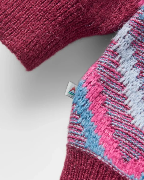 Cheap Passenger Homestead Oversized Recycled Knitted Jumper Wine