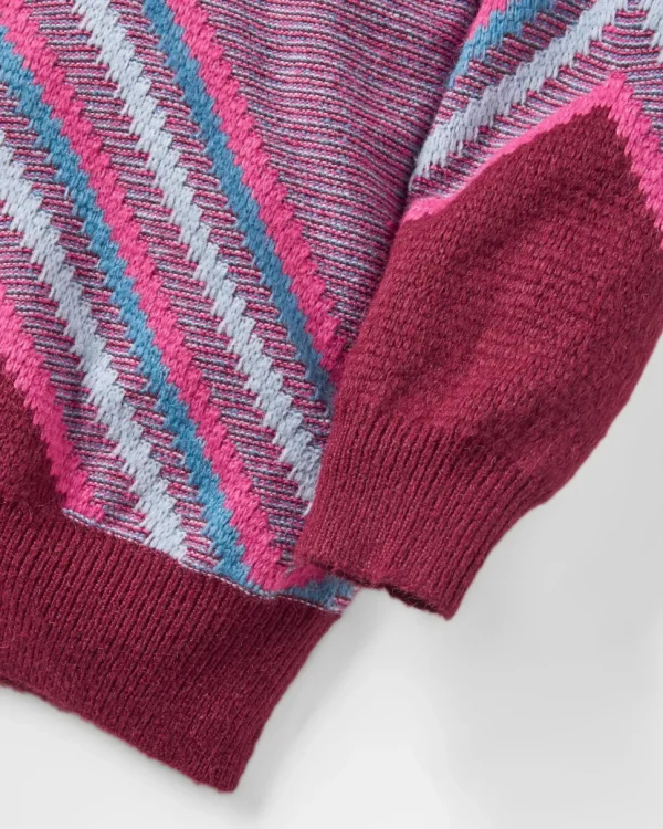 Cheap Passenger Homestead Oversized Recycled Knitted Jumper Wine