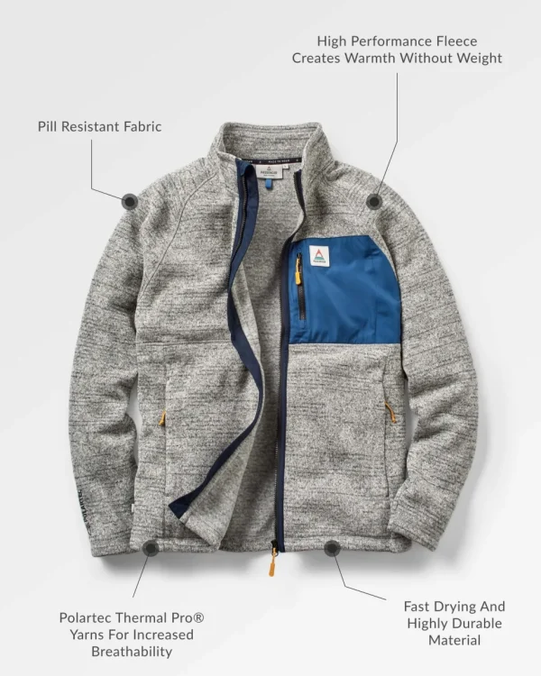 Fashion Floris van Bommel Incline Recycled Polartec® Fleece Grey Marl