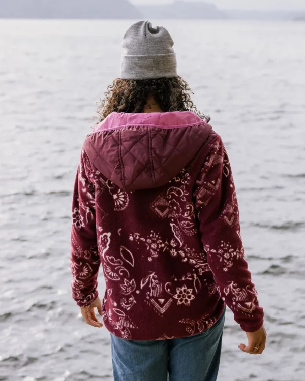 Online Passenger Juana Recycled Polar Hooded Fleece Wine