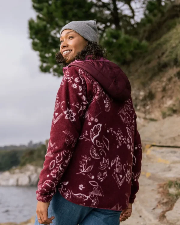 Online Passenger Juana Recycled Polar Hooded Fleece Wine