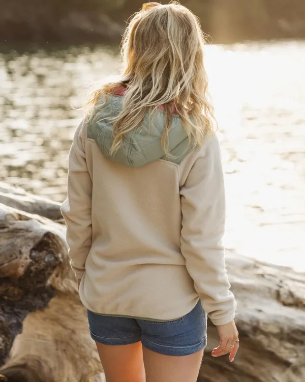 Best Sale Passenger Juana Recycled Polar Hooded Fleece Oatmeal
