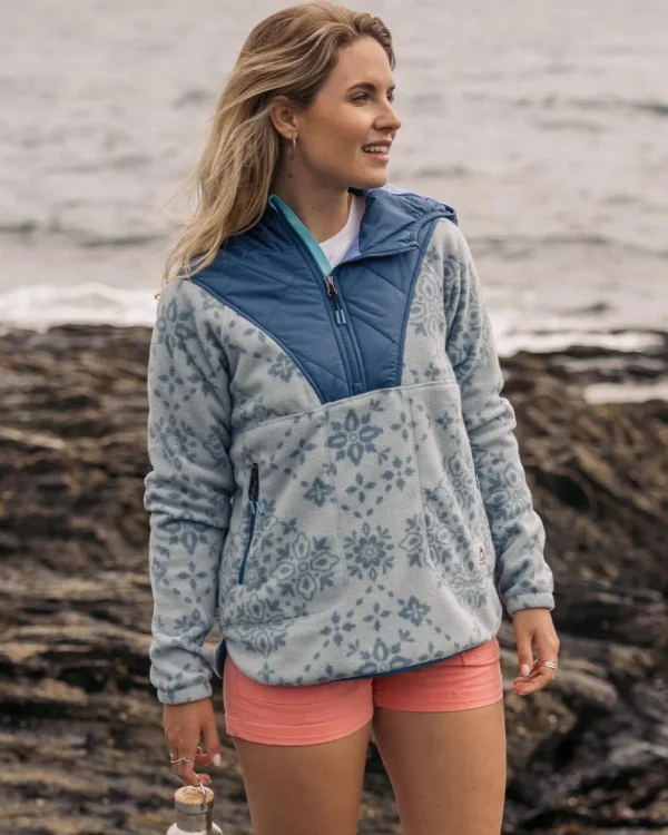 Flash Sale Passenger Juana Recycled Polar Hooded Fleece Large Tile Washed Blue