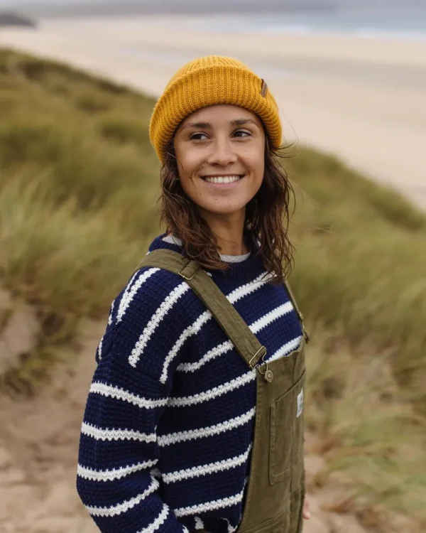 Best Sale Passenger Lakewood Organic Cotton Knitted Jumper Navy Stripe