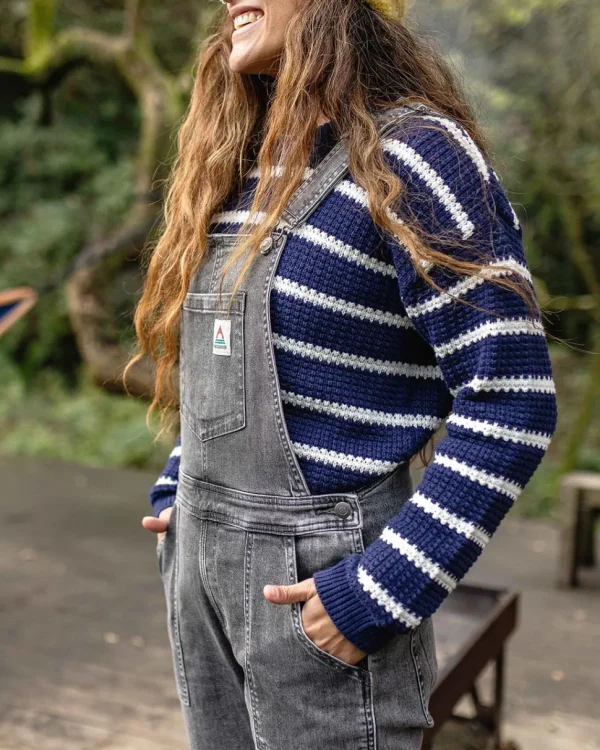 Best Sale Passenger Lakewood Organic Cotton Knitted Jumper Navy Stripe