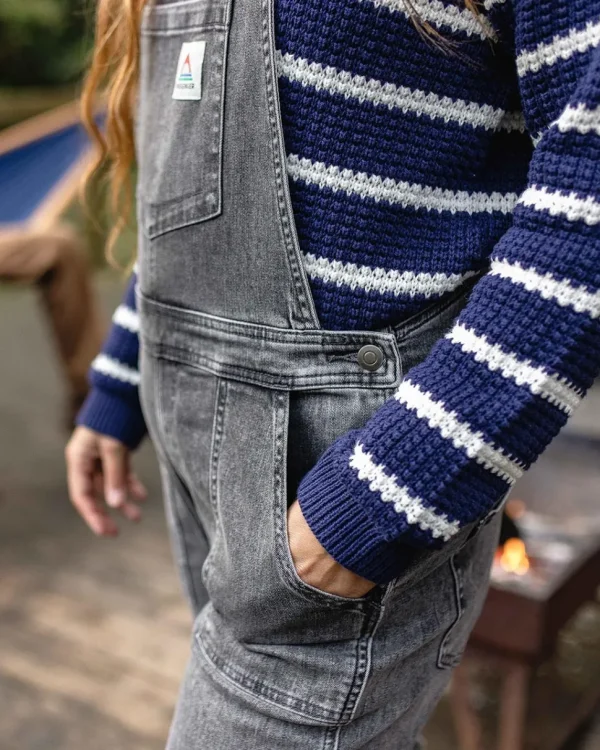 Best Sale Passenger Lakewood Organic Cotton Knitted Jumper Navy Stripe