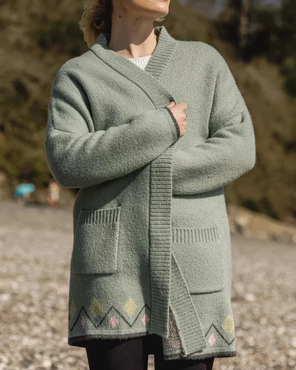 Store Passenger Leif Recycled Yarn Cardigan Pistachio
