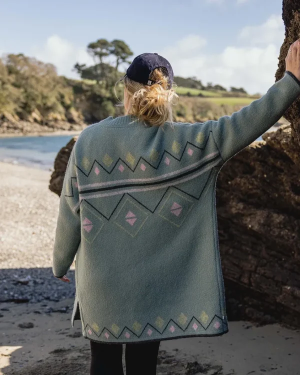 Store Passenger Leif Recycled Yarn Cardigan Pistachio