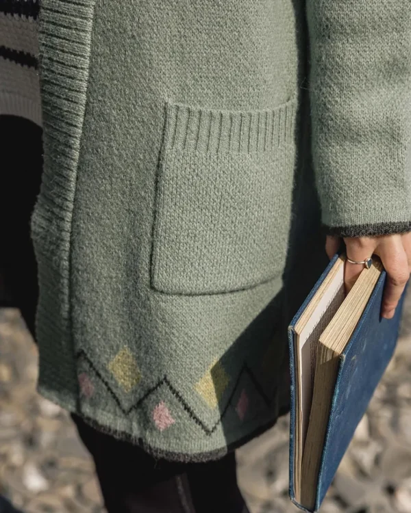 Store Passenger Leif Recycled Yarn Cardigan Pistachio