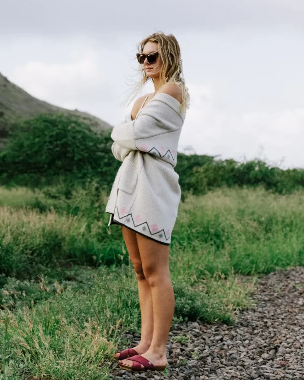 Sale Passenger Leif Recycled Yarn Cardigan Off White