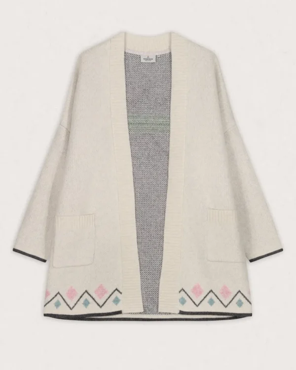 Sale Passenger Leif Recycled Yarn Cardigan Off White