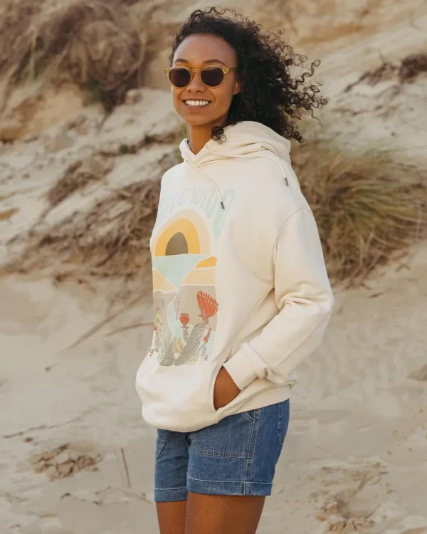 Store Passenger Live Wild Recycled Cotton Oversized Hoodie Birch