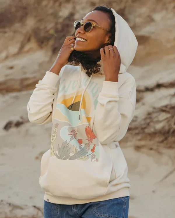 Store Passenger Live Wild Recycled Cotton Oversized Hoodie Birch