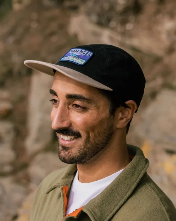 Shop Floris van Bommel Love The Wild Recycled Cotton 5 Panel Cap Black