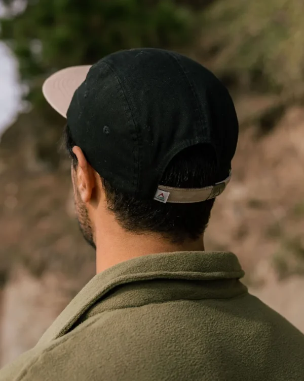 Shop Floris van Bommel Love The Wild Recycled Cotton 5 Panel Cap Black