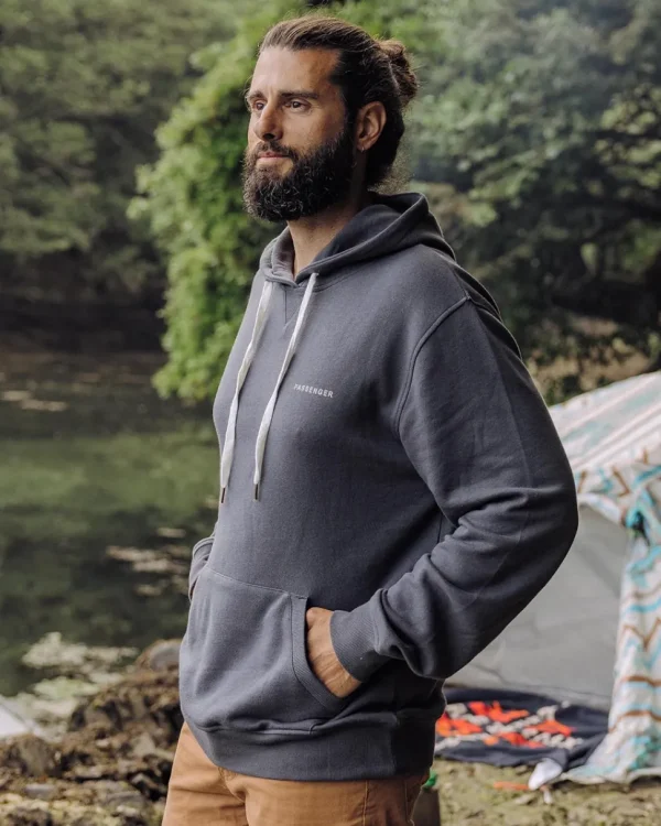 Online Passenger Made To Roam Recycled Hoodie Faded Black