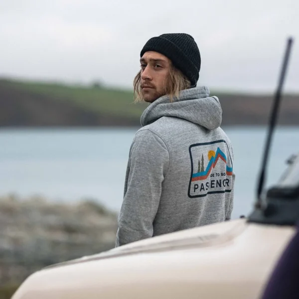 Hot Passenger Made To Roam Recycled Hoodie Grey Marl