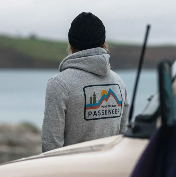 Hot Passenger Made To Roam Recycled Hoodie Grey Marl
