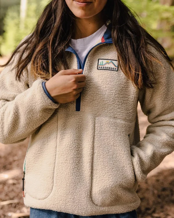 Cheap Passenger Maine 2.0 1/2 Zip Recycled Sherpa Fleece Oatmeal