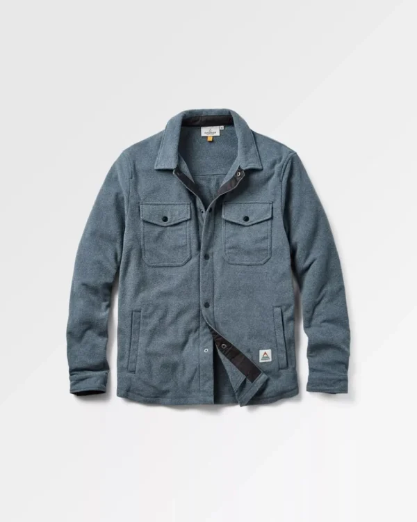 Discount Passenger Maple Recycled Polar Fleece Shirt Navy Marl