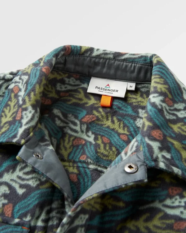 New Floris van Bommel Maple Recycled Polar Fleece Shirt Ocean Current Black