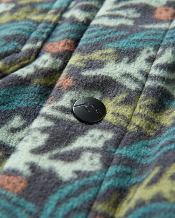 New Floris van Bommel Maple Recycled Polar Fleece Shirt Ocean Current Black
