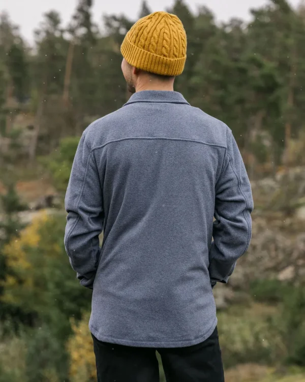 Discount Passenger Maple Recycled Polar Fleece Shirt Navy Marl