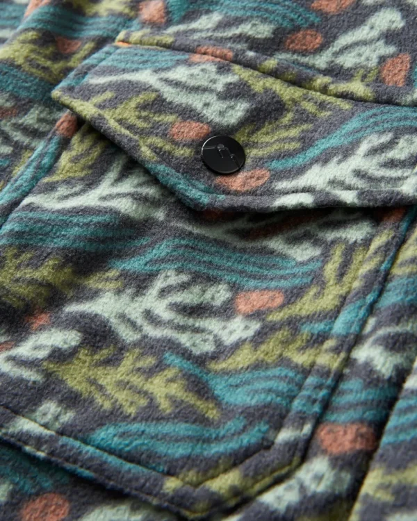 New Floris van Bommel Maple Recycled Polar Fleece Shirt Ocean Current Black