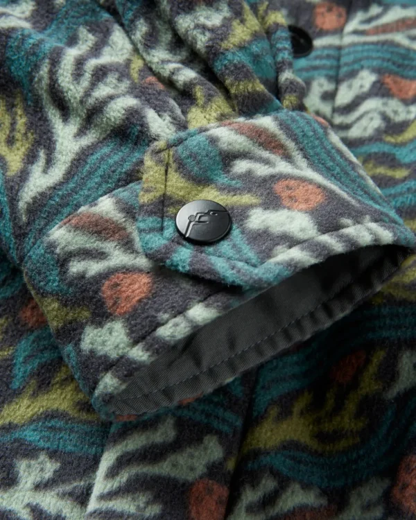 New Floris van Bommel Maple Recycled Polar Fleece Shirt Ocean Current Black