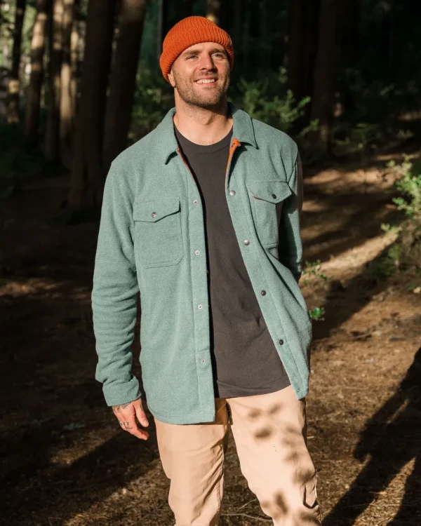 Store Passenger Maple Recycled Polar Fleece Shirt Mediterranean Marl
