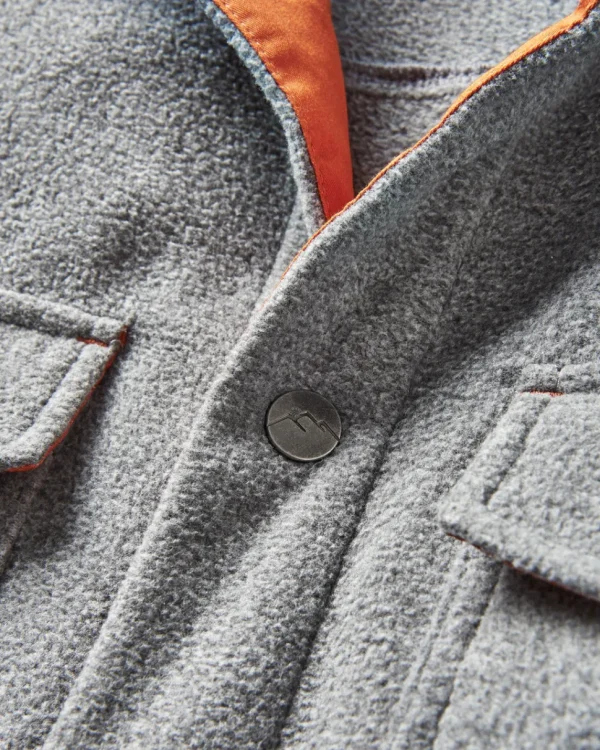 New Passenger Maple Recycled Polar Fleece Shirt Grey Marl