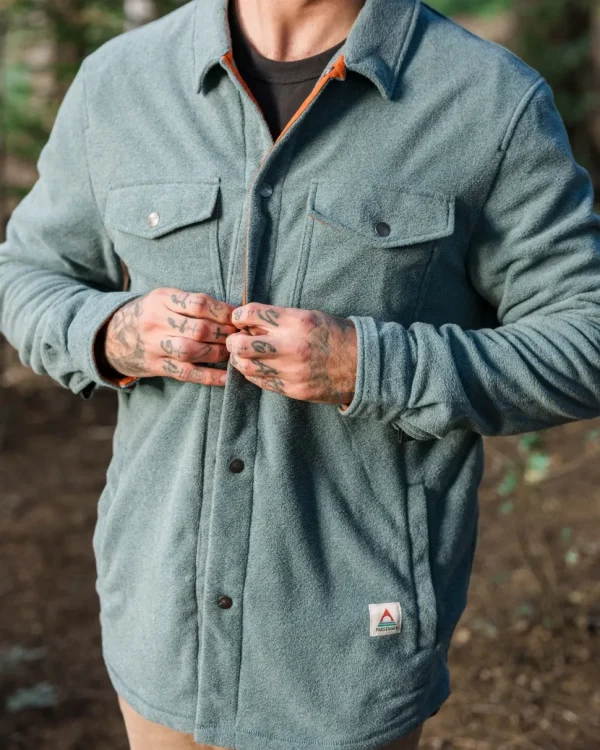 Store Passenger Maple Recycled Polar Fleece Shirt Mediterranean Marl