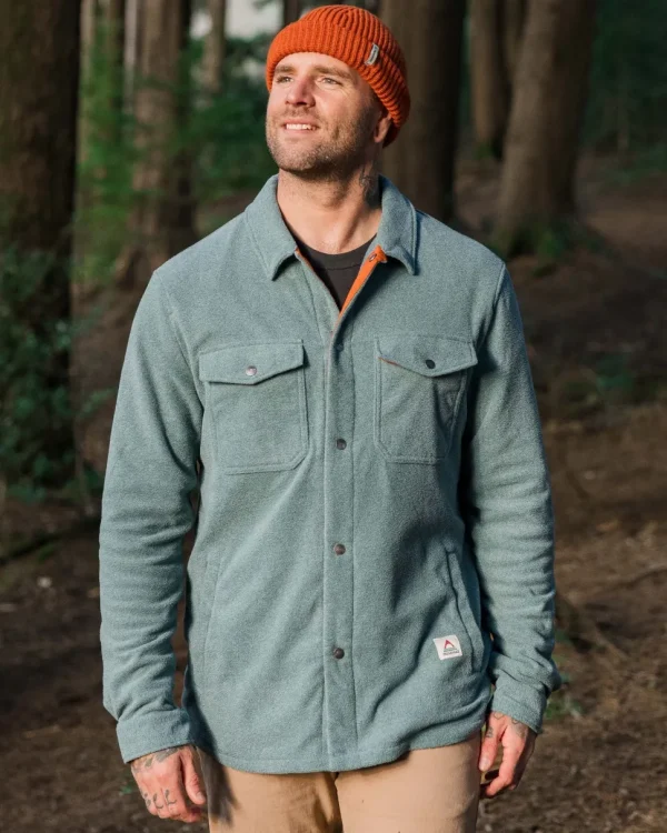 Store Passenger Maple Recycled Polar Fleece Shirt Mediterranean Marl