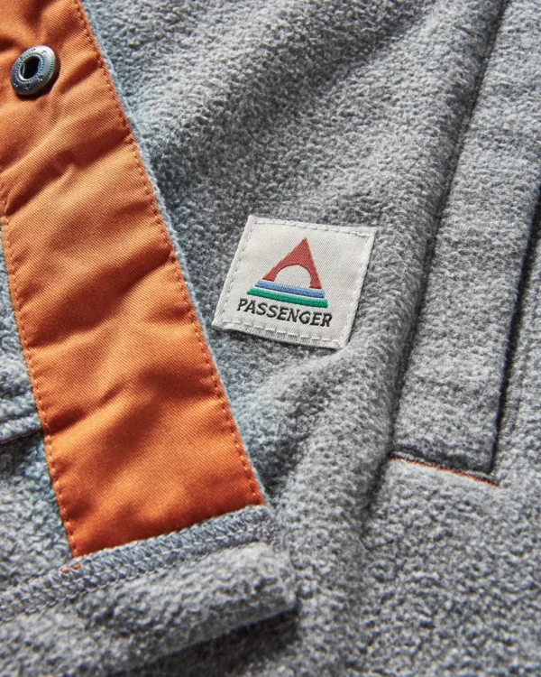 New Passenger Maple Recycled Polar Fleece Shirt Grey Marl