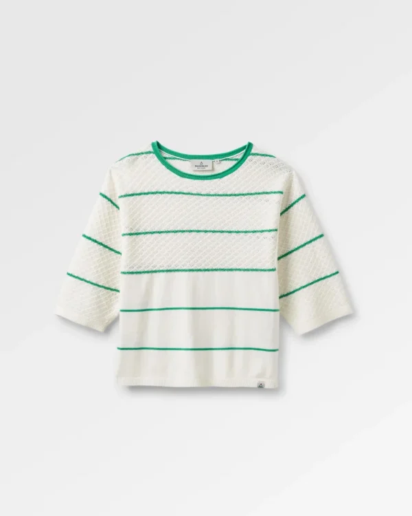 Online Passenger Migrate Organic Knitted Jumper Green spruce stripe