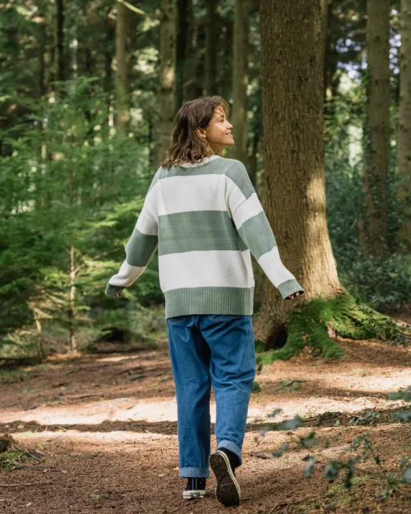 Best Sale Passenger Moments Organic Oversized Knitted Jumper Pistachio Stripe