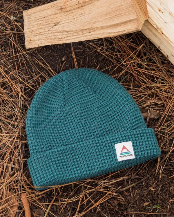 Best Sale Floris van Bommel Moss Double Layer Recycled Waffle Beanie Mediterranean