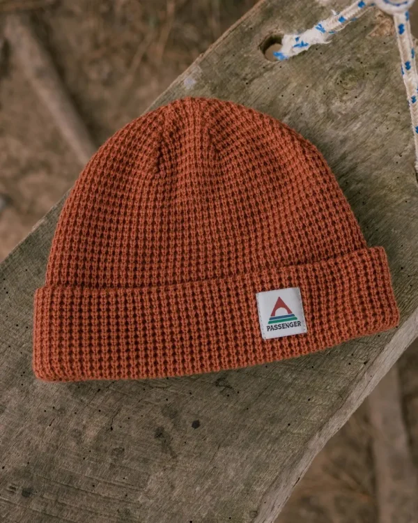 Best Sale Floris van Bommel Moss Double Layer Recycled Waffle Beanie Baked Clay