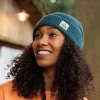 Best Sale Floris van Bommel Moss Double Layer Recycled Waffle Beanie Mediterranean