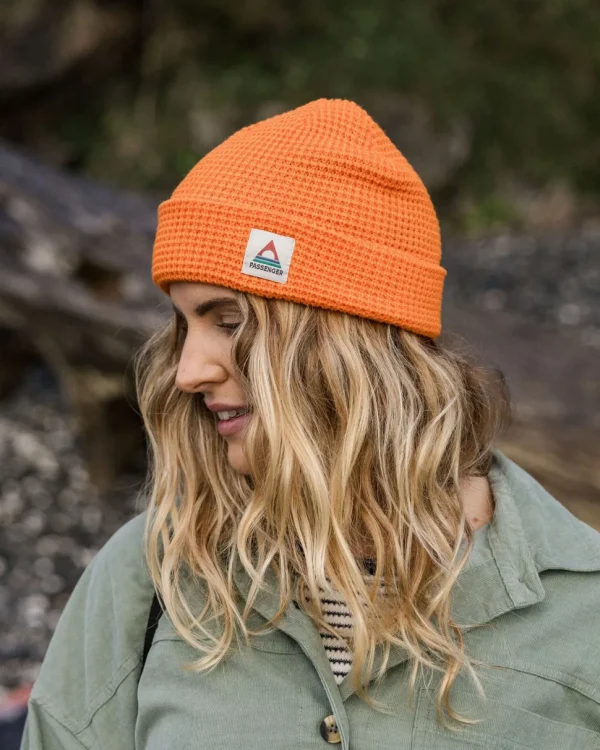 Best Sale Passenger Moss Double Layer Recycled Waffle Beanie Mandarin