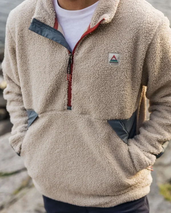 Store Floris van Bommel Muse Recycled Polar-Lined Sherpa Fleece Pebble Grey
