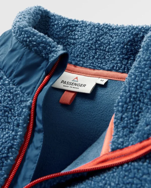 Flash Sale Floris van Bommel Muse Recycled Polar-Lined Sherpa Fleece Blue Steel