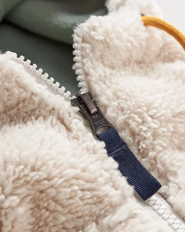 Clearance Passenger Nestling Recycled Sherpa Hooded Fleece Vintage White