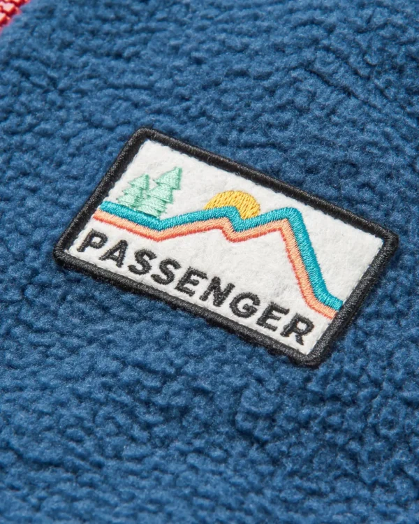 Outlet Passenger North Coast 2.0 Full Zip Recycled Sherpa Fleece Dark Denim